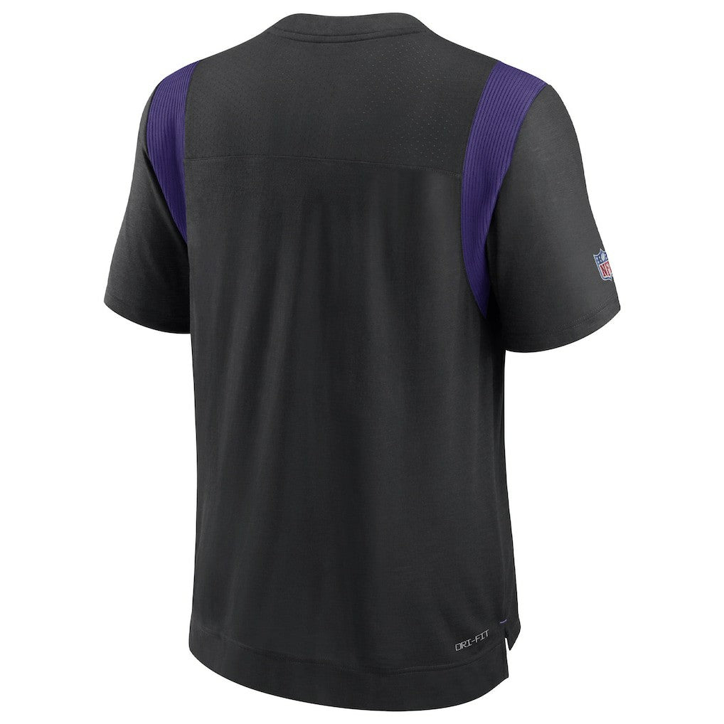 Minnesota Vikings Sideline Tonal Logo Performance Player T-Shirt Black | Nike for Sale
