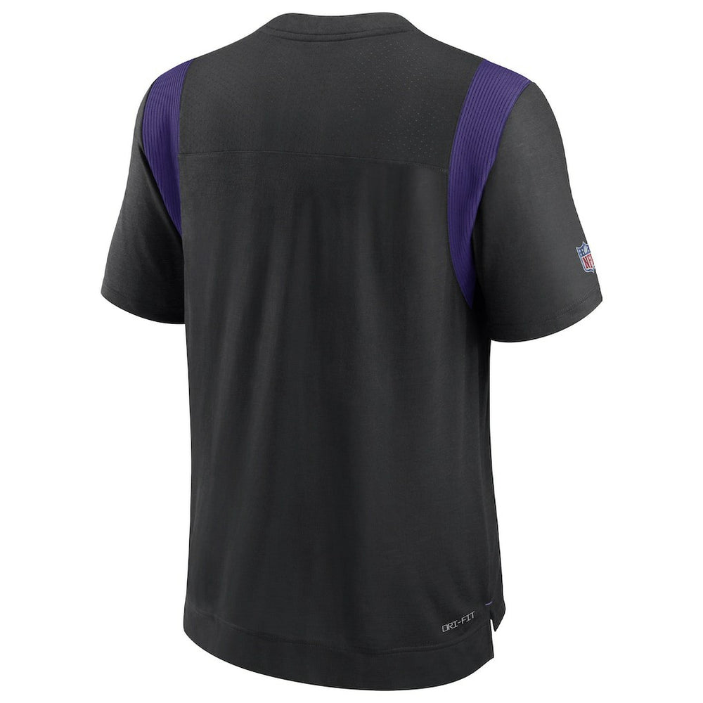Minnesota Vikings Sideline Tonal Logo Performance Player T-Shirt Black | Nike for Sale