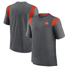 Cleveland Browns Sideline Tonal Logo Performance Player T-Shirt Heather Charcoal | Nike for Sale