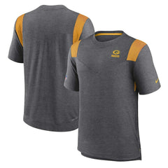 Green Bay Packers Sideline Tonal Logo Performance Player T-Shirt Heather Charcoal | Nike for Sale