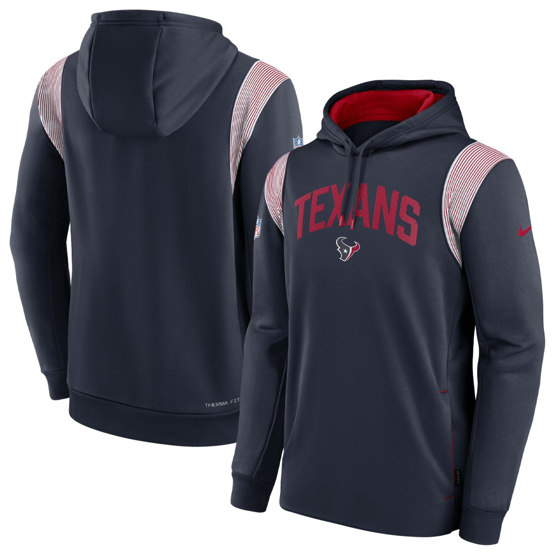 Houston Texans Sideline Athletic Stack Performance Pullover Hoodie Navy | Nike for Sale