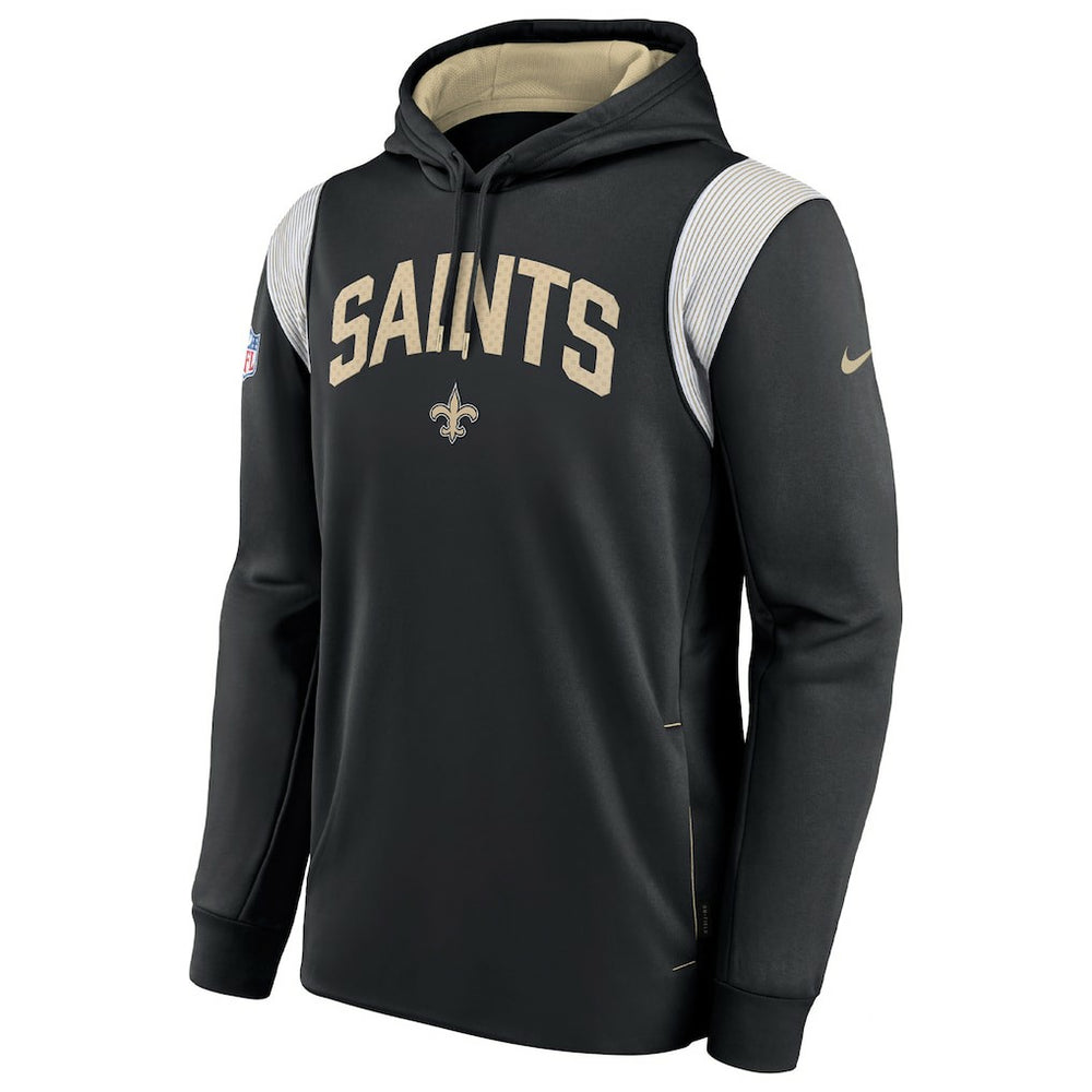 New Orleans Saints Sideline Athletic Stack Performance Pullover Hoodie Black | Nike for Sale