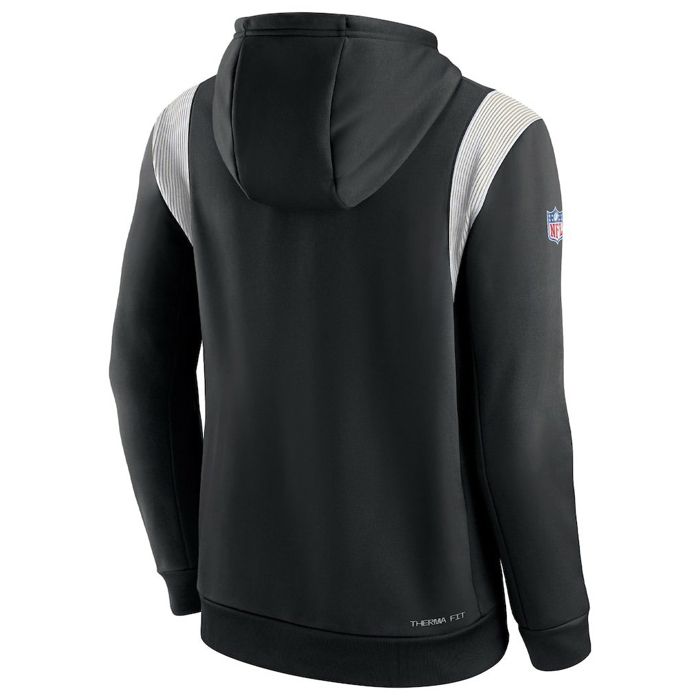 New Orleans Saints Sideline Athletic Stack Performance Pullover Hoodie Black | Nike for Sale