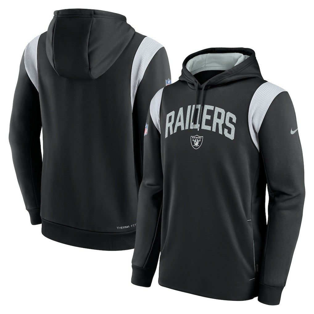 Las Vegas Raiders Sideline Athletic Stack Performance Pullover Hoodie Black | Nike for Sale