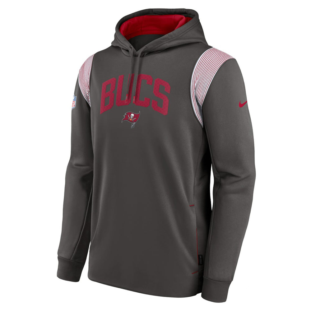 Tampa Bay Buccaneers Sideline Athletic Stack Performance Pullover Hoodie Pewter | Nike for Sale