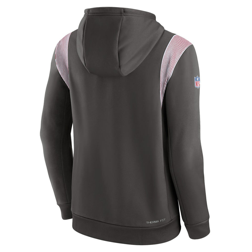 Tampa Bay Buccaneers Sideline Athletic Stack Performance Pullover Hoodie Pewter | Nike for Sale