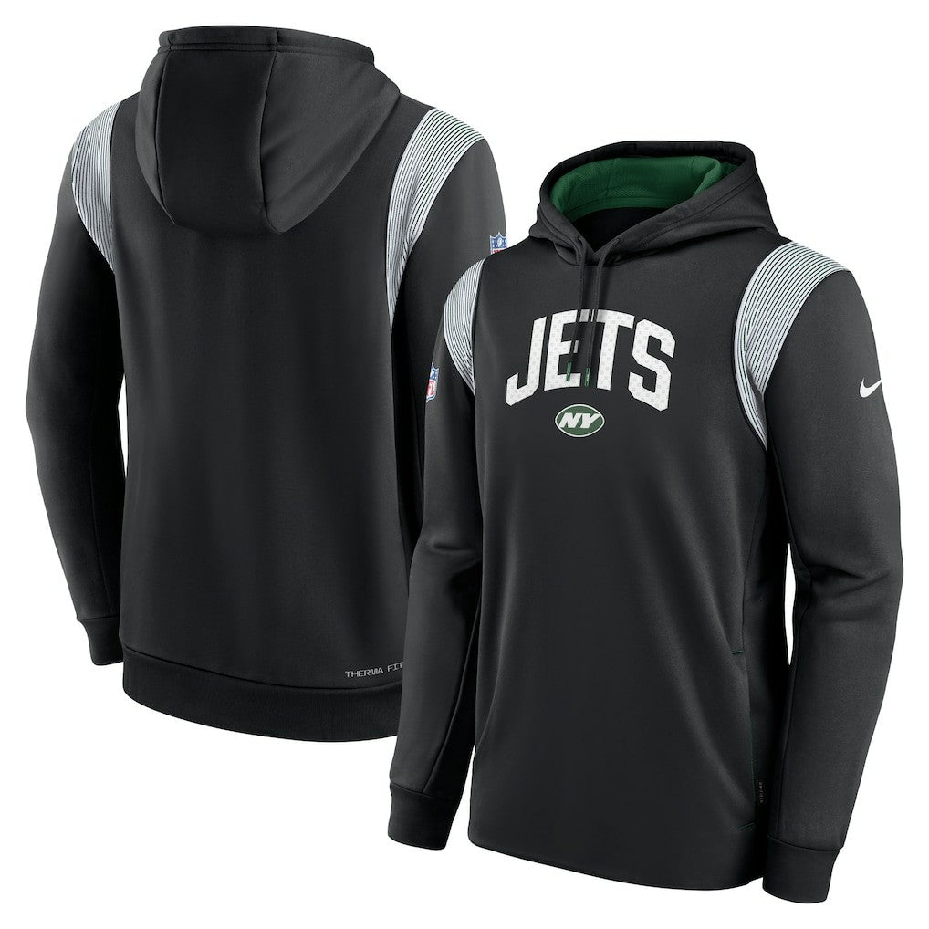 New York Jets Sideline Athletic Stack Performance Pullover Hoodie Black | Nike for Sale