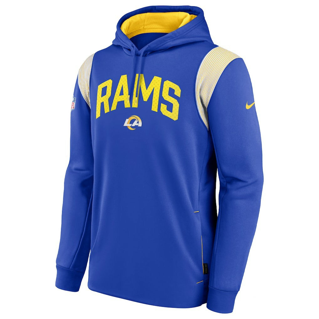 Los Angeles Rams Sideline Athletic Stack Performance Pullover Hoodie Royal | Nike for Sale