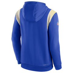Los Angeles Rams Sideline Athletic Stack Performance Pullover Hoodie Royal | Nike for Sale