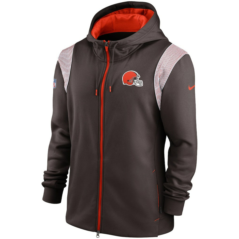Cleveland Browns Performance Sideline Lockup Full-Zip Hoodie Brown | Nike for Sale