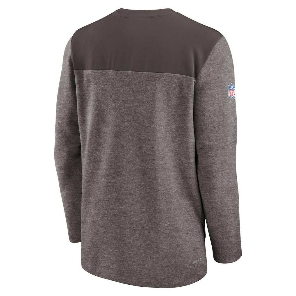 Cleveland Browns Sideline Lockup Performance Quarter-Zip Top Brown | Nike for Sale