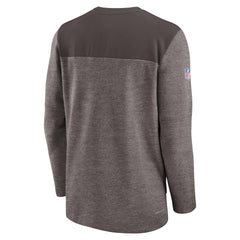 Cleveland Browns Sideline Lockup Performance Quarter-Zip Top Brown | Nike for Sale