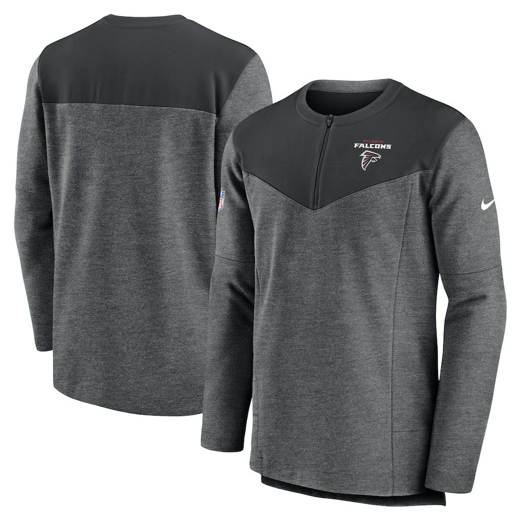 Atlanta Falcons Sideline Lockup Performance Quarter-Zip Top Charcoal | Nike for Sale