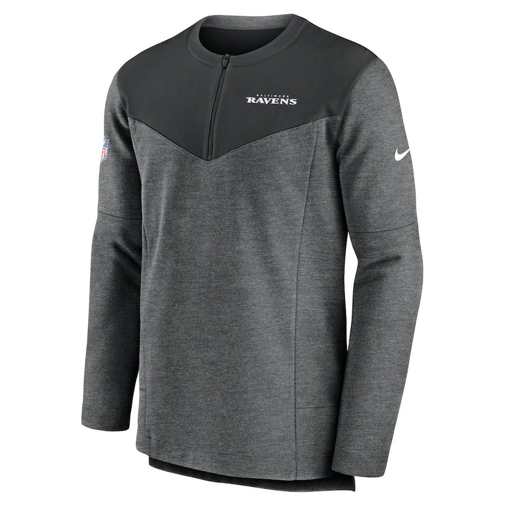 Baltimore Ravens Sideline Lockup Performance Quarter-Zip Top Charcoal | Nike for Sale