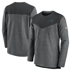 Carolina Panthers Sideline Lockup Performance Quarter-Zip Top Charcoal | Nike for Sale