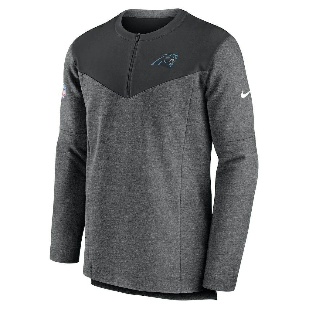 Carolina Panthers Sideline Lockup Performance Quarter-Zip Top Charcoal | Nike for Sale