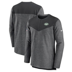 New York Jets Sideline Lockup Performance Quarter-Zip Top Charcoal | Nike for Sale