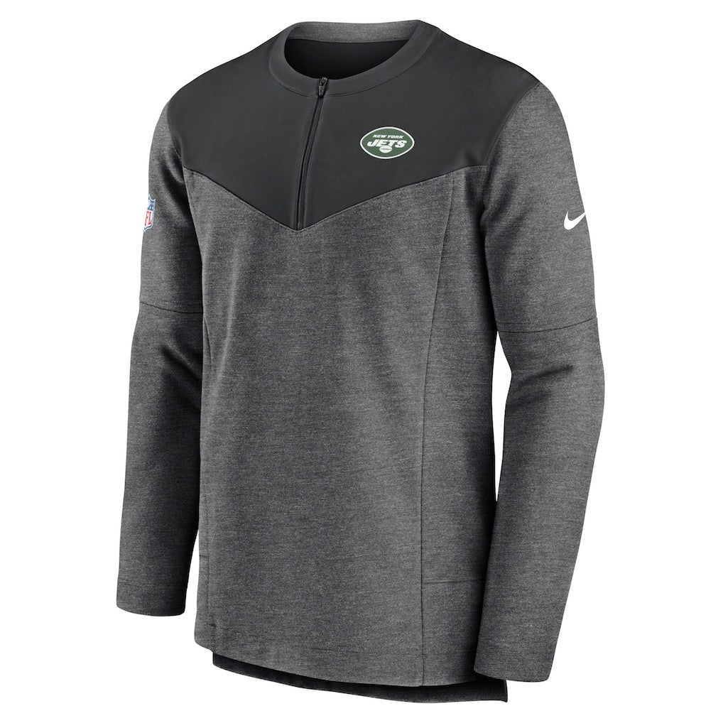 New York Jets Sideline Lockup Performance Quarter-Zip Top Charcoal | Nike for Sale