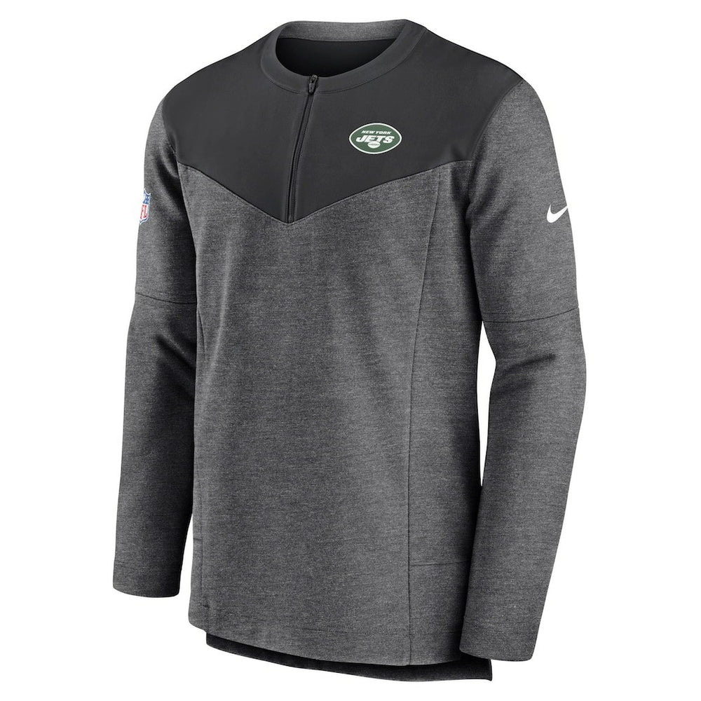 New York Jets Sideline Lockup Performance Quarter-Zip Top Charcoal | Nike for Sale