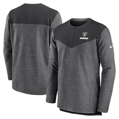 Las Vegas Raiders Sideline Lockup Performance Quarter-Zip Top Charcoal | Nike for Sale