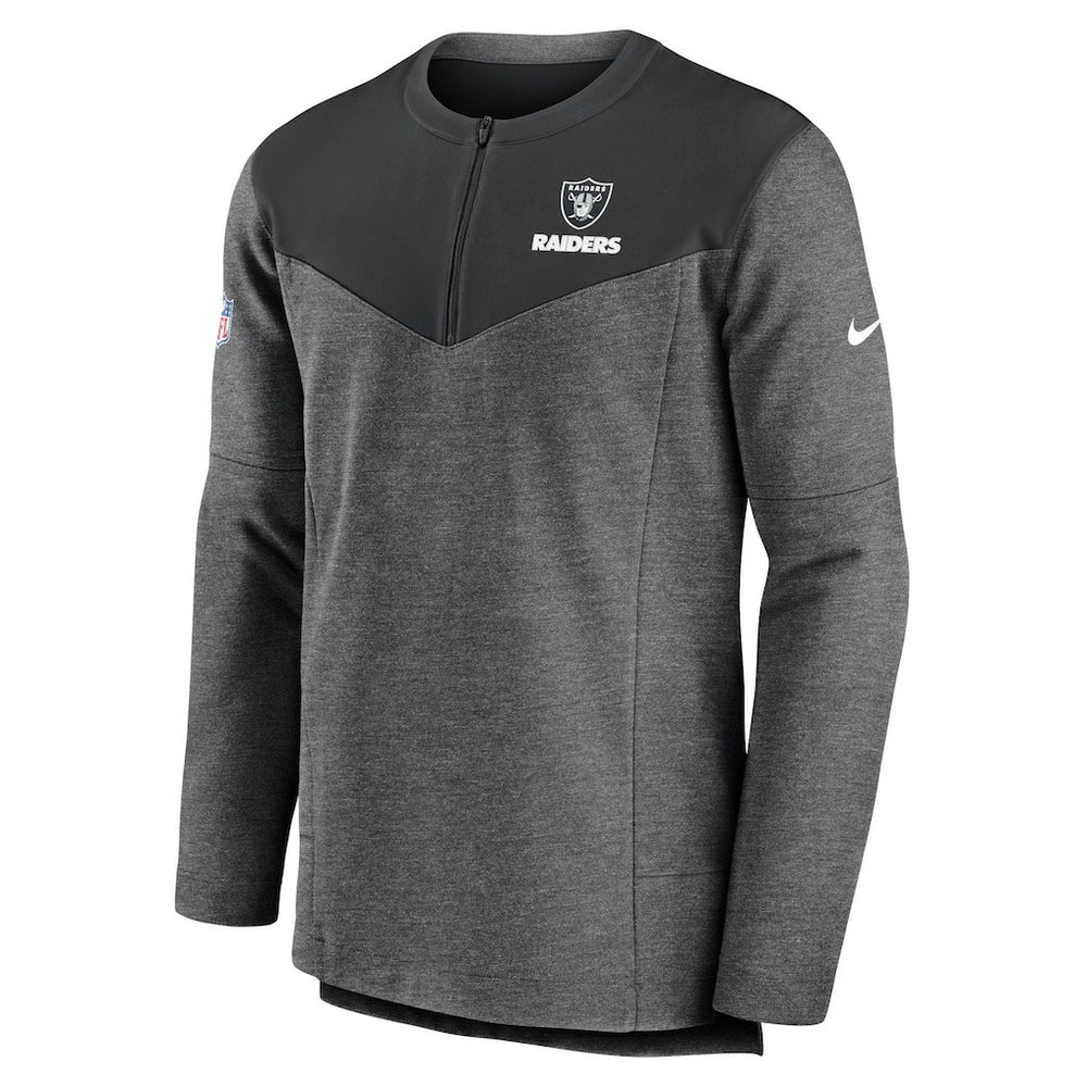 Las Vegas Raiders Sideline Lockup Performance Quarter-Zip Top Charcoal | Nike for Sale