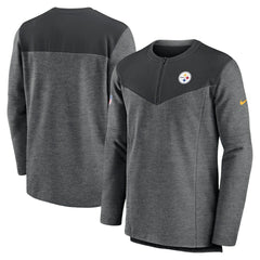 Pittsburgh Steelers Sideline Lockup Performance Quarter-Zip Top Charcoal | Nike for Sale