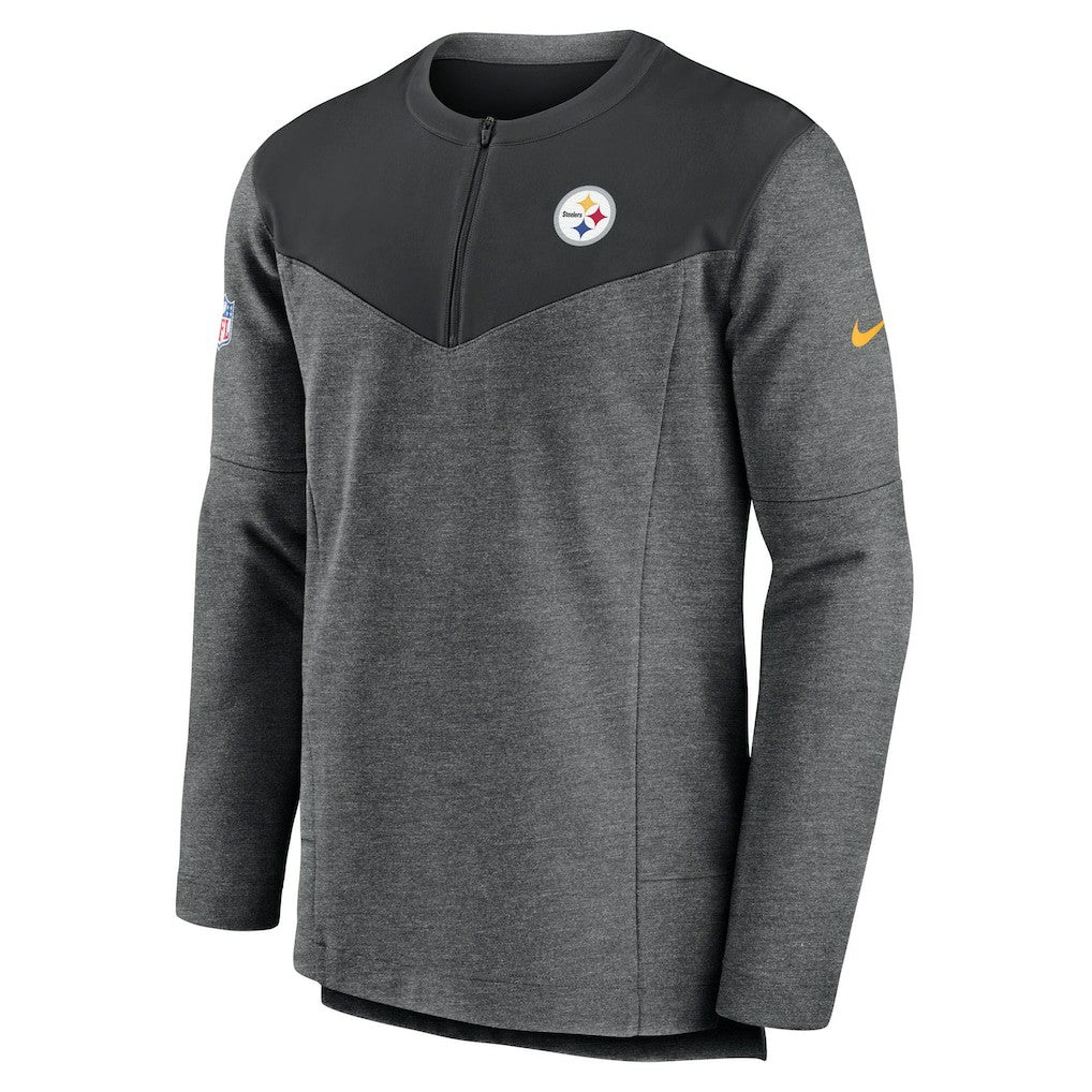 Pittsburgh Steelers Sideline Lockup Performance Quarter-Zip Top Charcoal | Nike for Sale