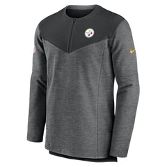 Pittsburgh Steelers Sideline Lockup Performance Quarter-Zip Top Charcoal | Nike for Sale
