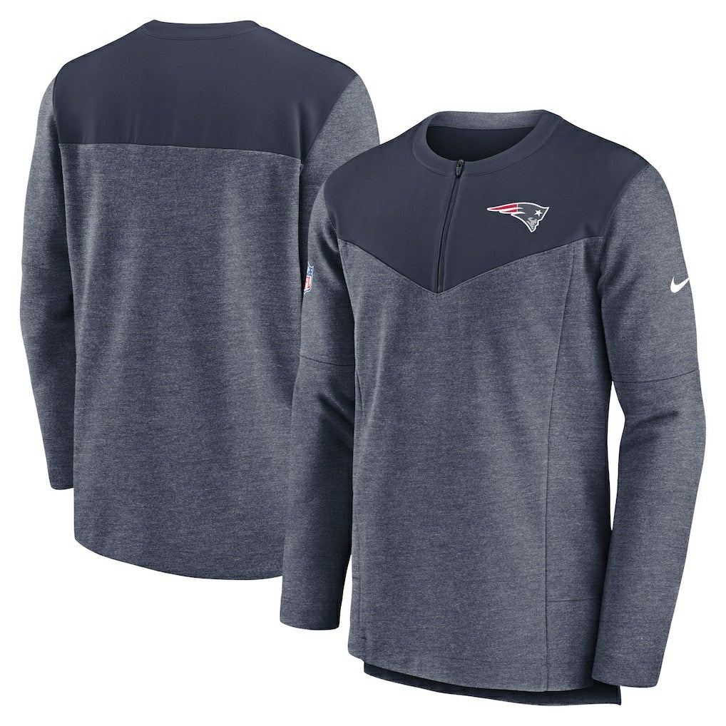 New England Patriots Sideline Lockup Performance Quarter-Zip Top Navy | Nike for Sale