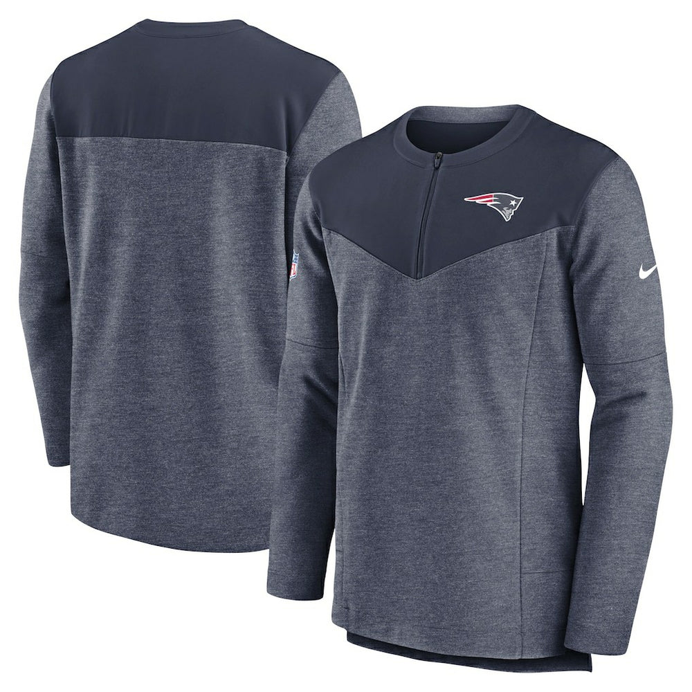 New England Patriots Sideline Lockup Performance Quarter-Zip Top Navy | Nike for Sale