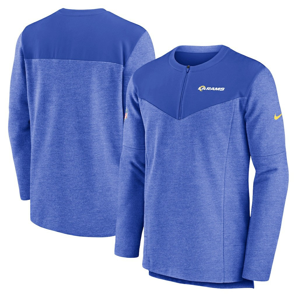 Los Angeles Rams Sideline Lockup Performance Quarter-Zip Top Royal | Nike for Sale