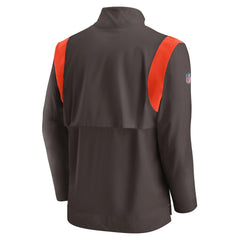 Cleveland Browns Sideline Coach Chevron Lockup Quarter-Zip Long Sleeve Top Brown | Nike for Sale