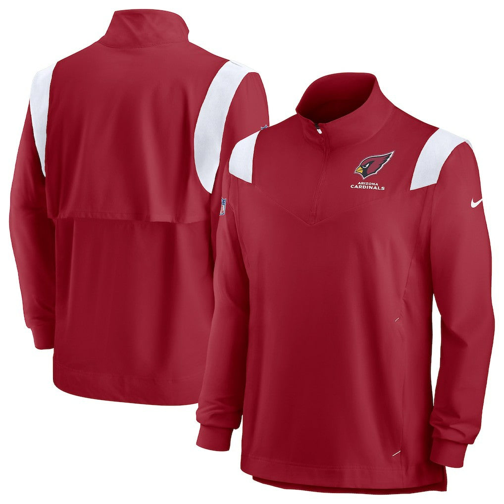 Arizona Cardinals Sideline Coaches Chevron Lockup Quarter-Zip Top Cardinal | Nike for Sale