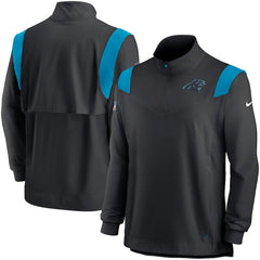 Carolina Panthers Sideline Coach Chevron Lockup Quarter-Zip Long Sleeve Top Black | Nike for Sale