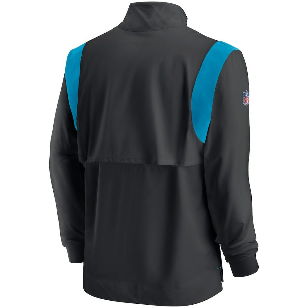 Carolina Panthers Sideline Coach Chevron Lockup Quarter-Zip Long Sleeve Top Black | Nike for Sale