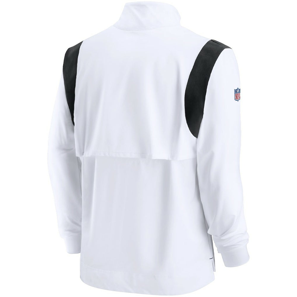 Las Vegas Raiders Sideline Coach Chevron Lockup Quarter-Zip Long Sleeve Top White | Nike for Sale