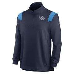 Tennessee Titans Sideline Coach Chevron Lockup Quarter-Zip Long Sleeve Top Navy | Nike for Sale
