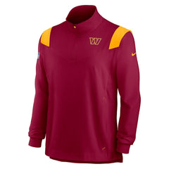 Washington Commanders Sideline Coach Chevron Lockup Quarter-Zip Long Sleeve Top Burgundy | Nike for Sale