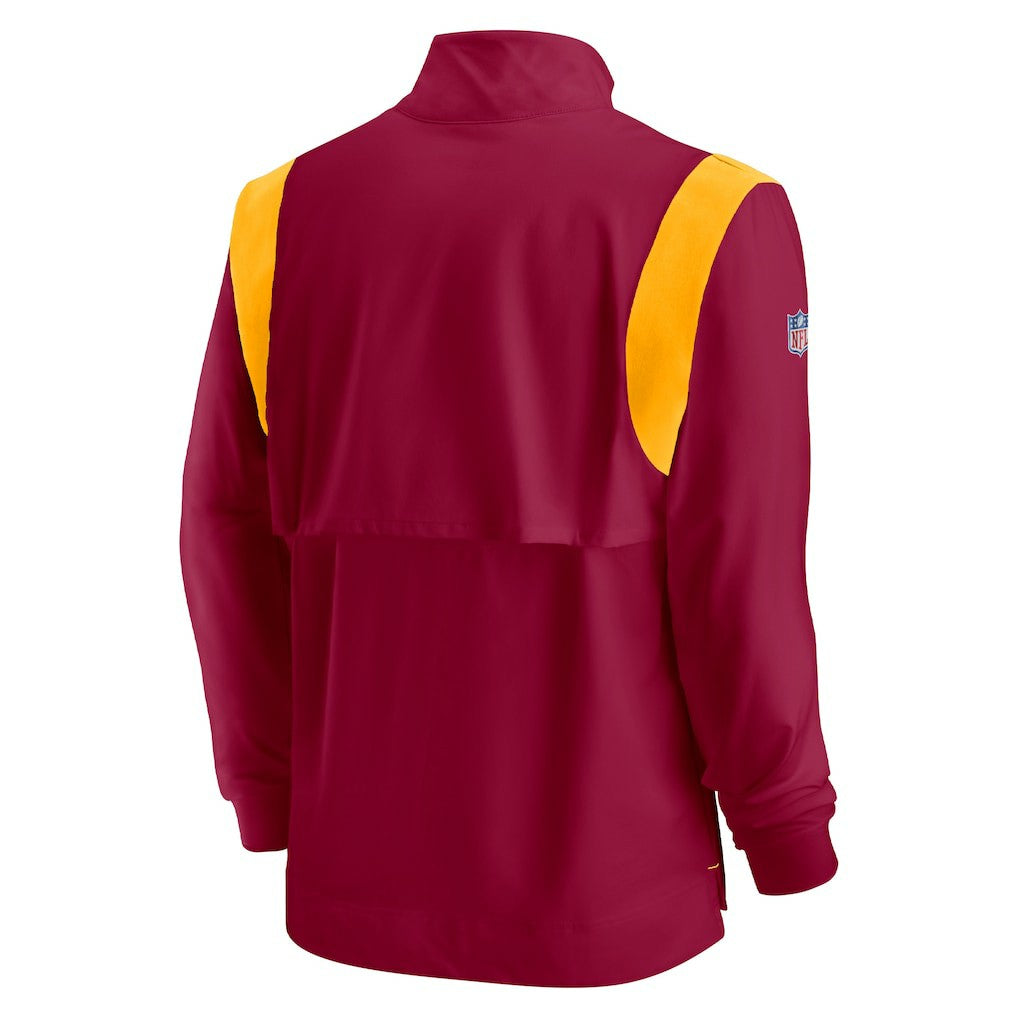 Washington Commanders Sideline Coach Chevron Lockup Quarter-Zip Long Sleeve Top Burgundy | Nike for Sale