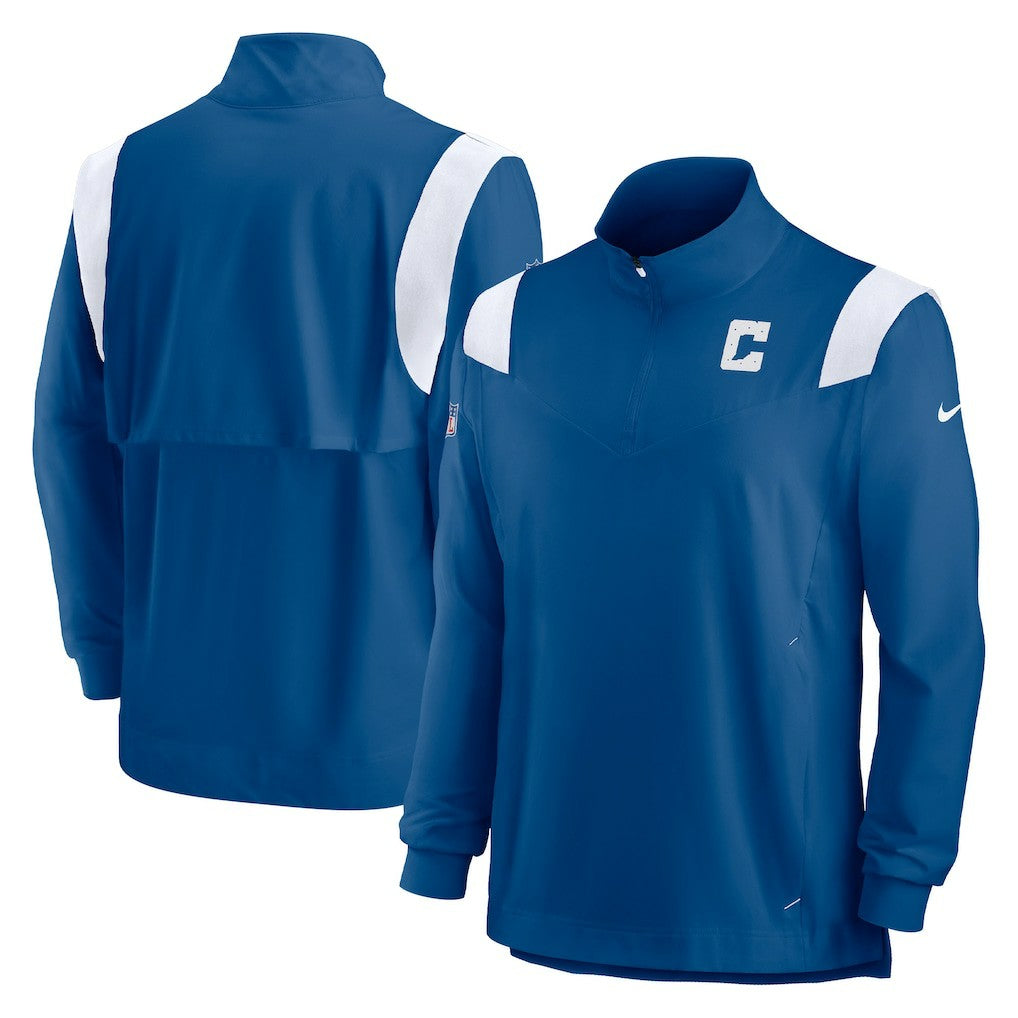 Indianapolis Colts Sideline Coach Chevron Lockup Quarter-Zip Long Sleeve Top Royal | Nike for Sale