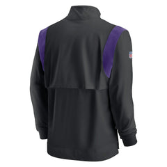 Minnesota Vikings Sideline Coach Chevron Lockup Quarter-Zip Long Sleeve Top Black | Nike for Sale
