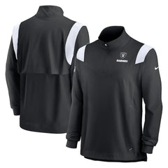 Las Vegas Raiders Sideline Coach Chevron Lockup Quarter-Zip Long Sleeve Top Black | Nike for Sale