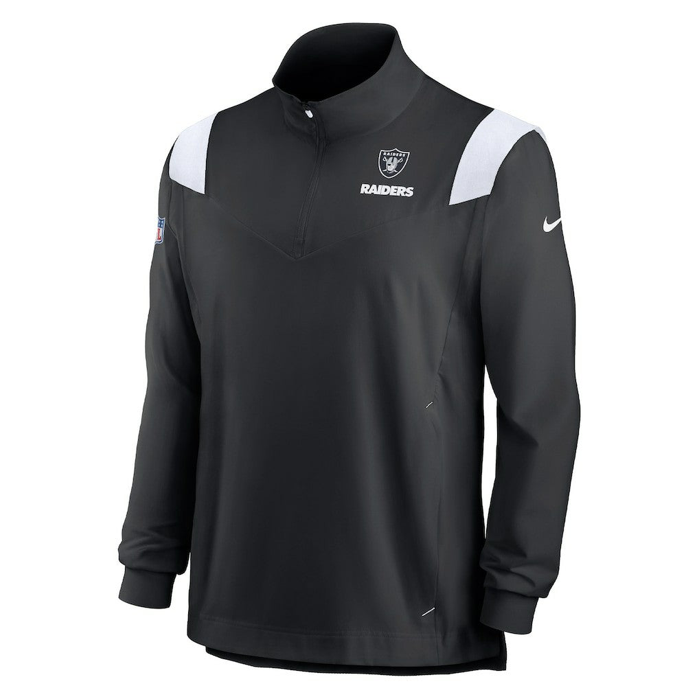 Las Vegas Raiders Sideline Coach Chevron Lockup Quarter-Zip Long Sleeve Top Black | Nike for Sale