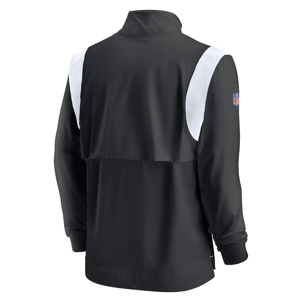 Las Vegas Raiders Sideline Coach Chevron Lockup Quarter-Zip Long Sleeve Top Black | Nike for Sale