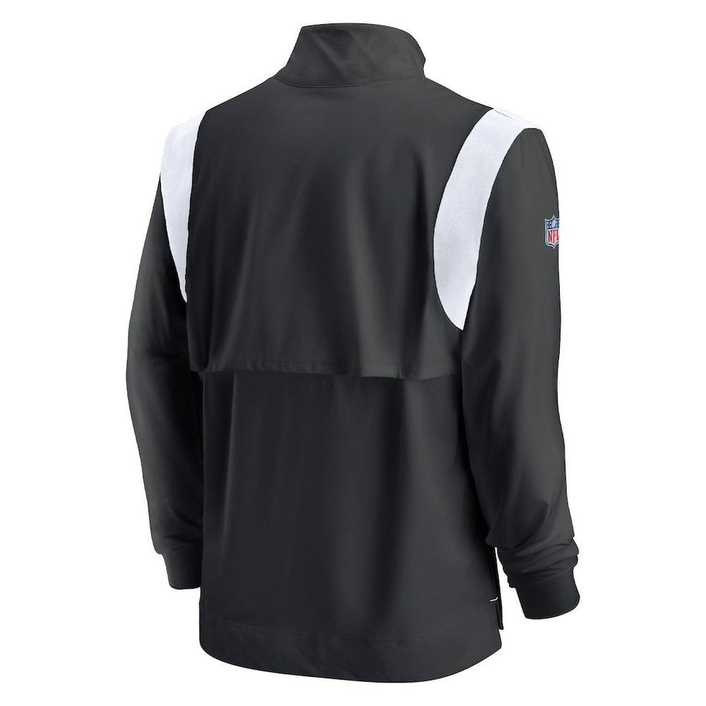 Las Vegas Raiders Sideline Coach Chevron Lockup Quarter-Zip Long Sleeve Top Black | Nike for Sale