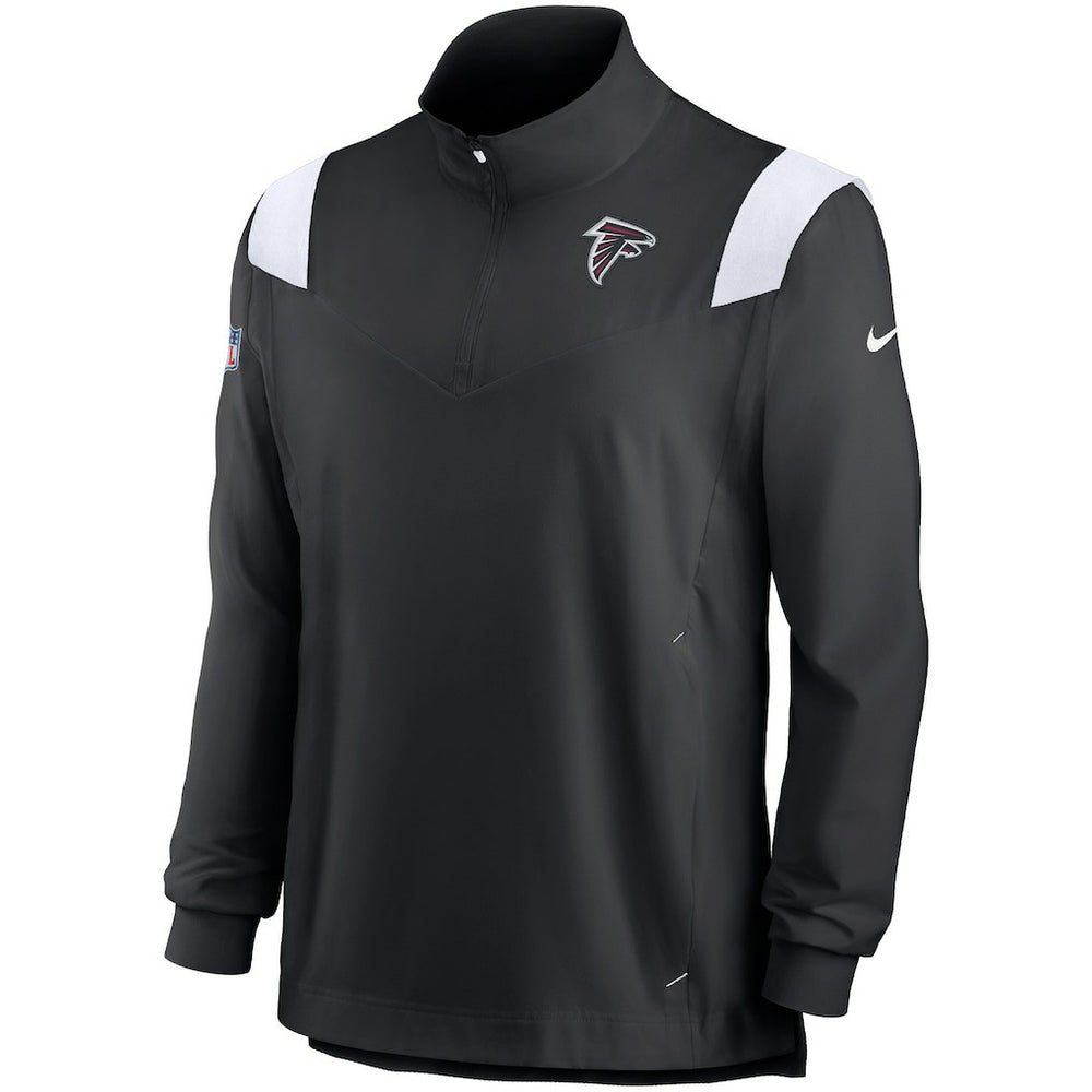 Atlanta Falcons Sideline Coach Chevron Lockup Quarter-Zip Long Sleeve Top Black/White | Nike for Sale