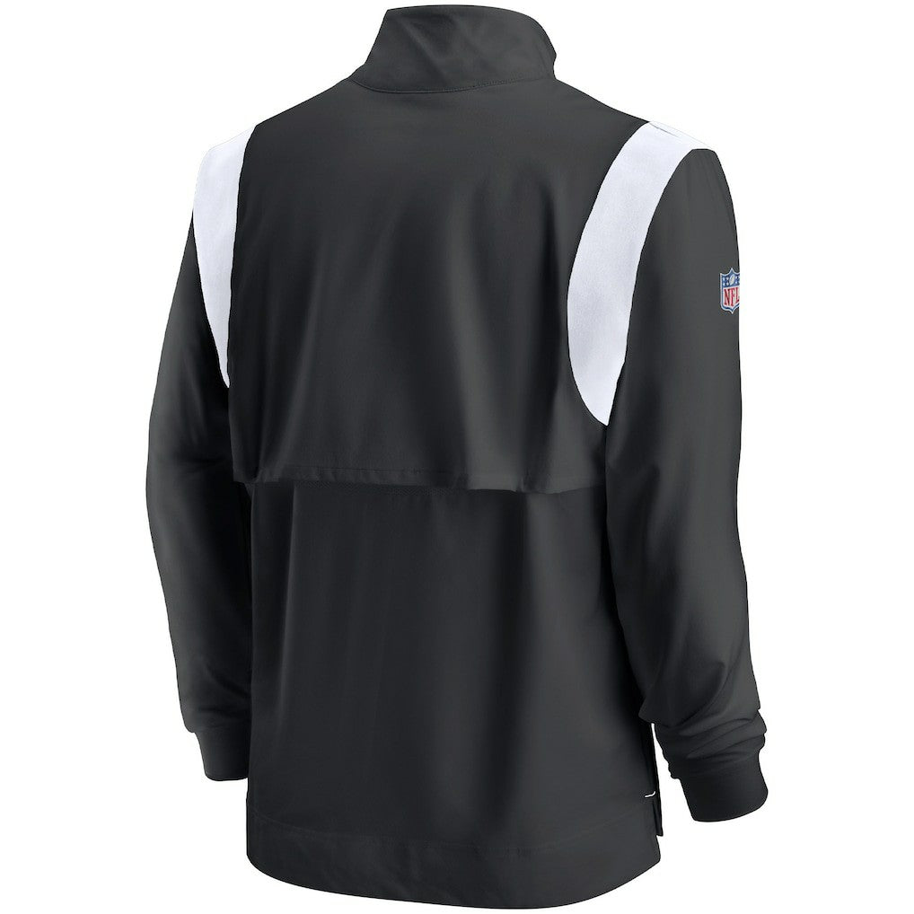 Atlanta Falcons Sideline Coach Chevron Lockup Quarter-Zip Long Sleeve Top Black/White | Nike for Sale