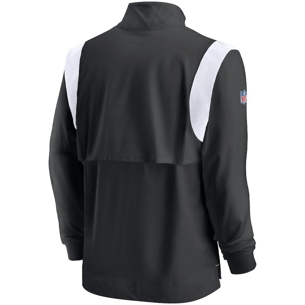 Atlanta Falcons Sideline Coach Chevron Lockup Quarter-Zip Long Sleeve Top Black/White | Nike for Sale