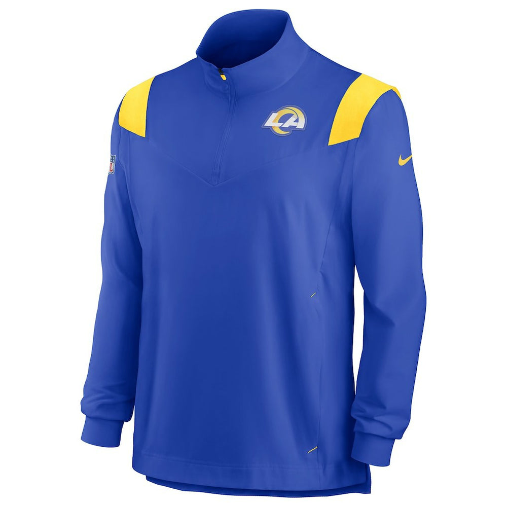 Los Angeles Rams Sideline Coach Chevron Lockup Quarter-Zip Long Sleeve Top Royal | Nike for Sale