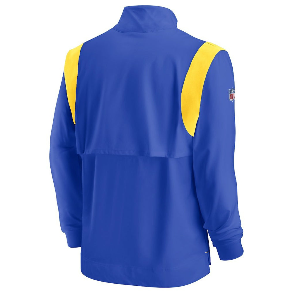 Los Angeles Rams Sideline Coach Chevron Lockup Quarter-Zip Long Sleeve Top Royal | Nike for Sale